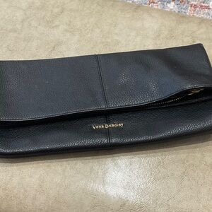 Vera Bradley Sleek Black Leather Clutch